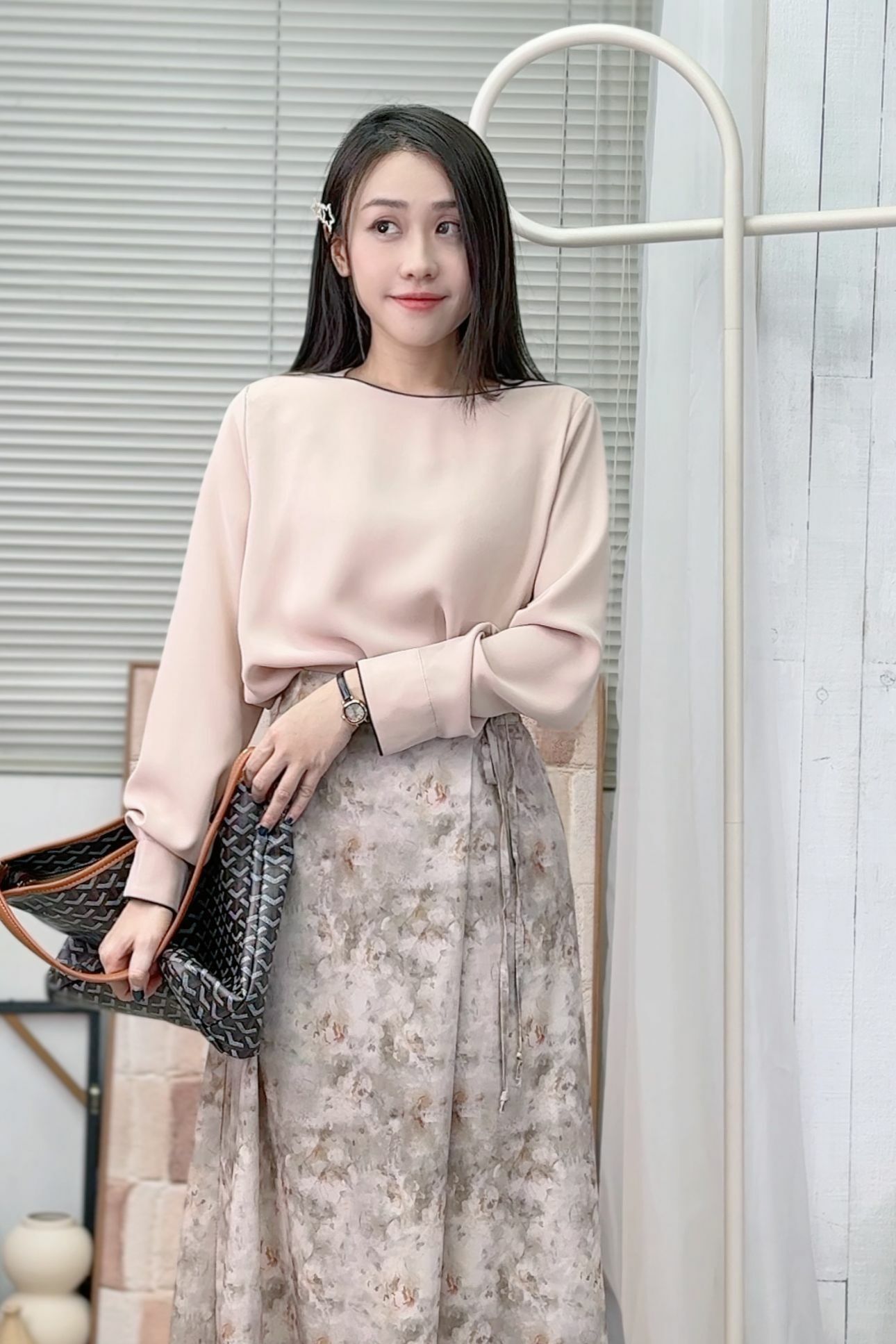 TOP#6531♡波浪領口雪紡TOP♡