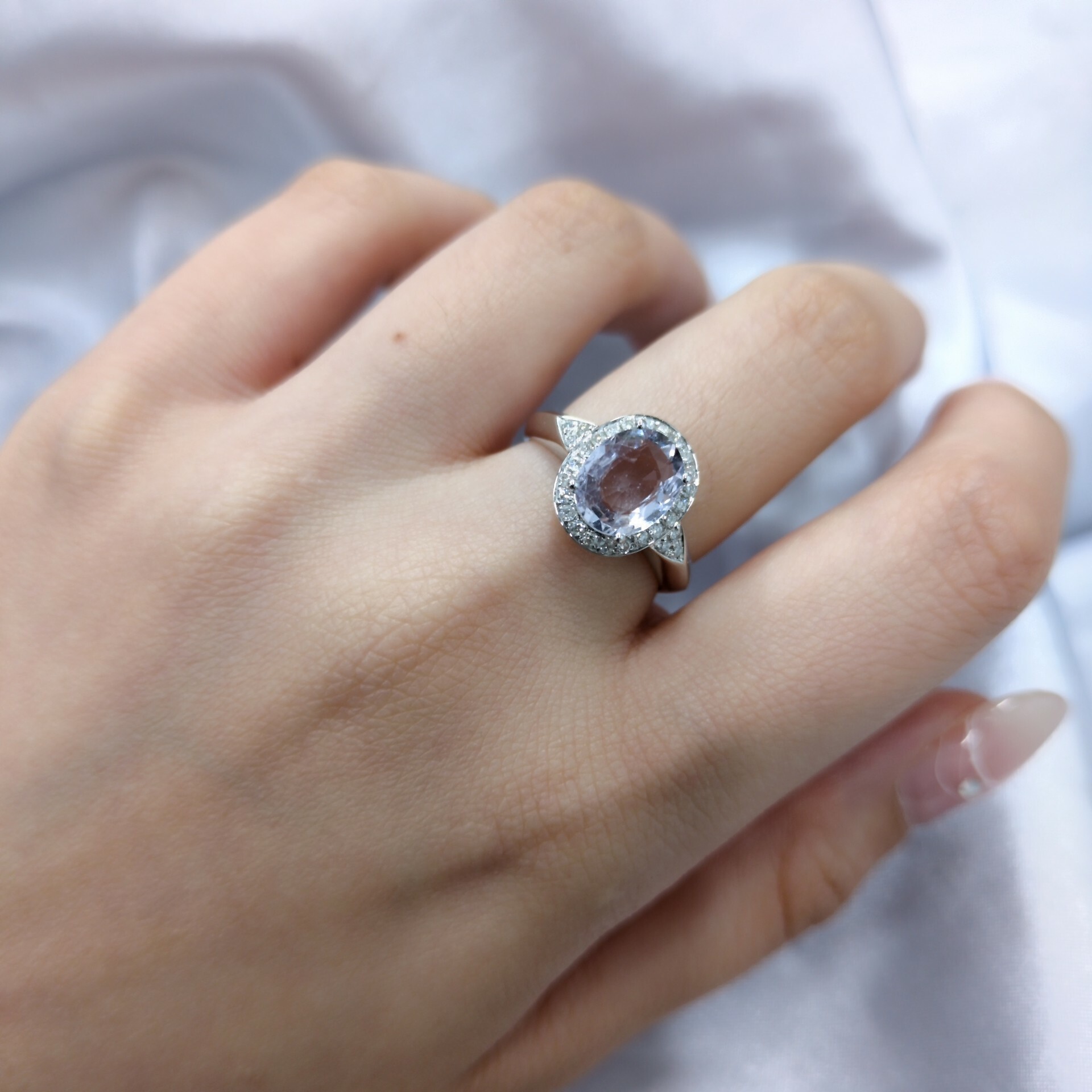 18K White Gold 1.94ct Sapphire and Diamond Ring