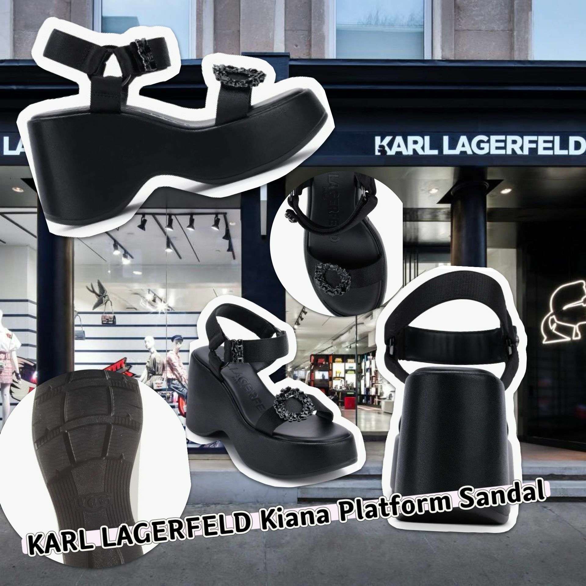 【預購】KARL LAGERFELD Kiana G110109 厚底女涼鞋