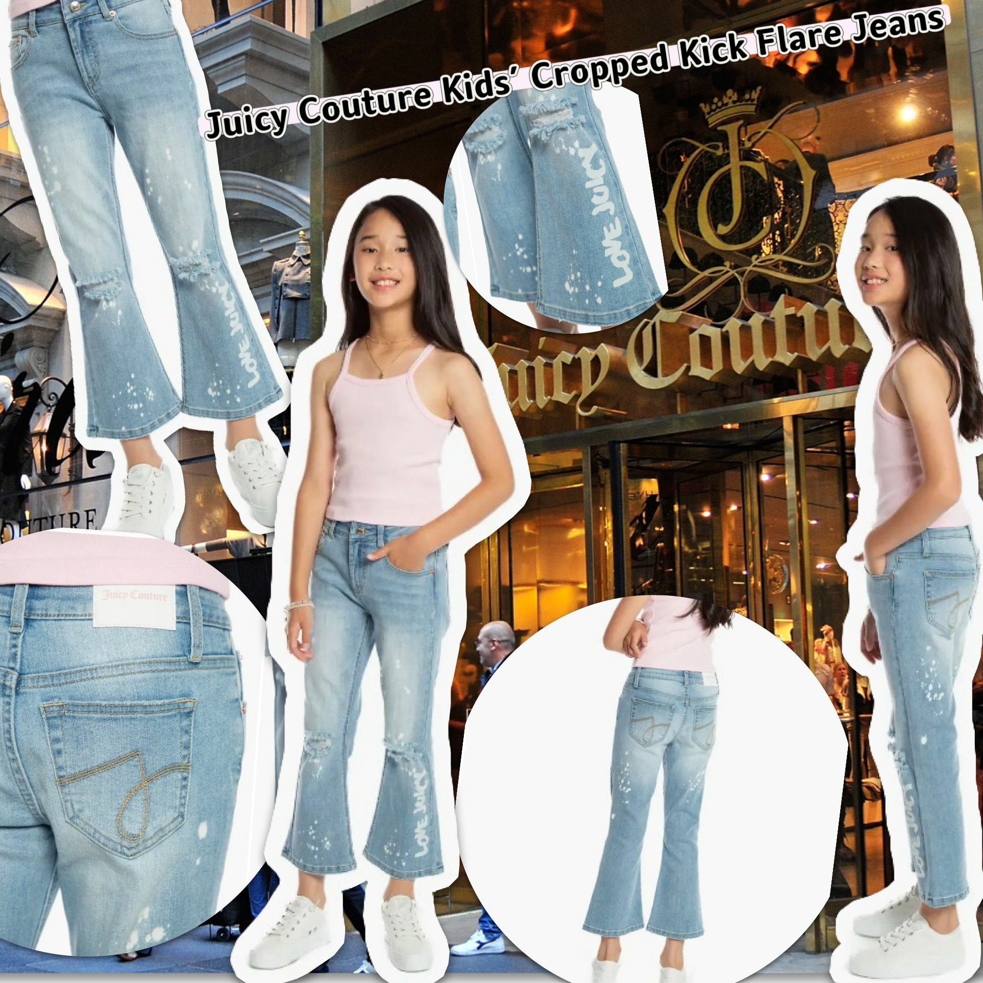 【預購】JUICY COUTURE Cropped G110133 女童牛仔喇叭褲