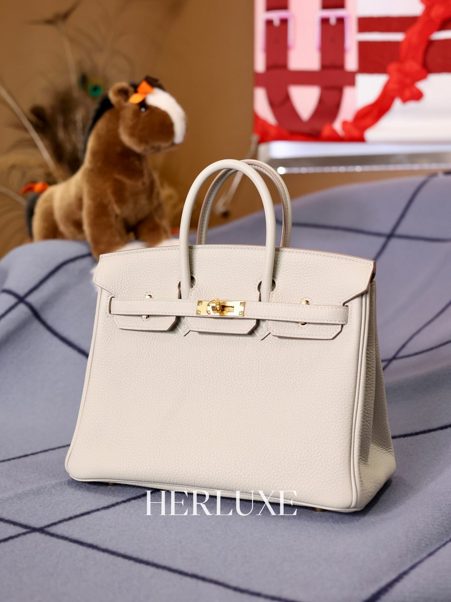 Birkin 25 80 gris perle cc togo Y 閒置品