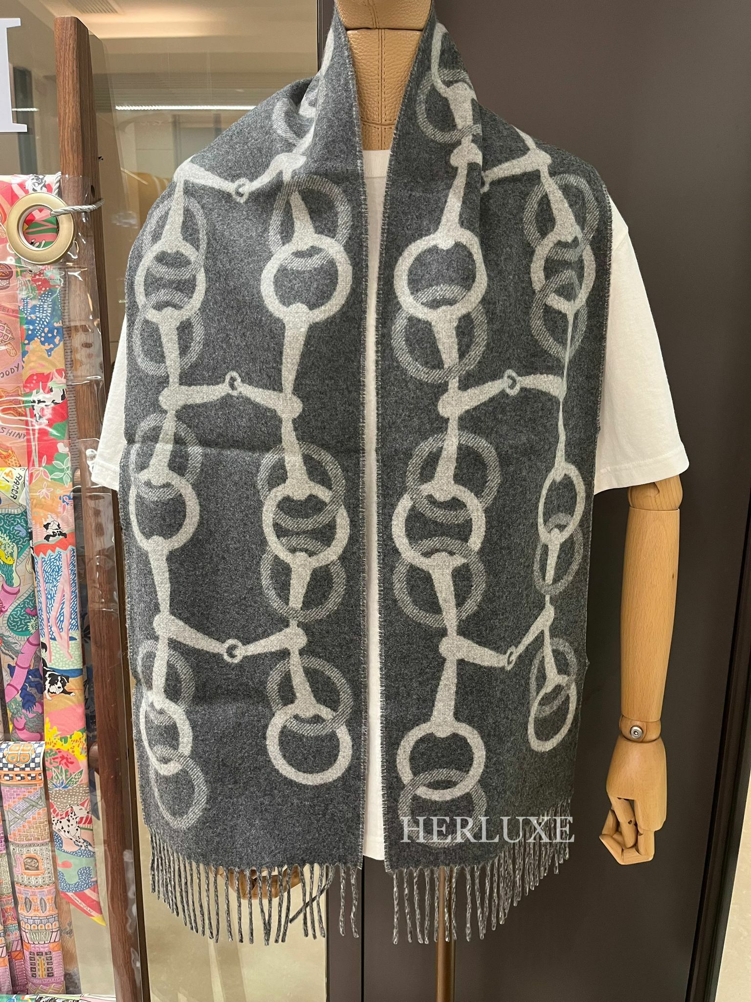 Any Mors muffler 100% cashmere  25 x 170 cm Flanelle / Gris Chiné Clair