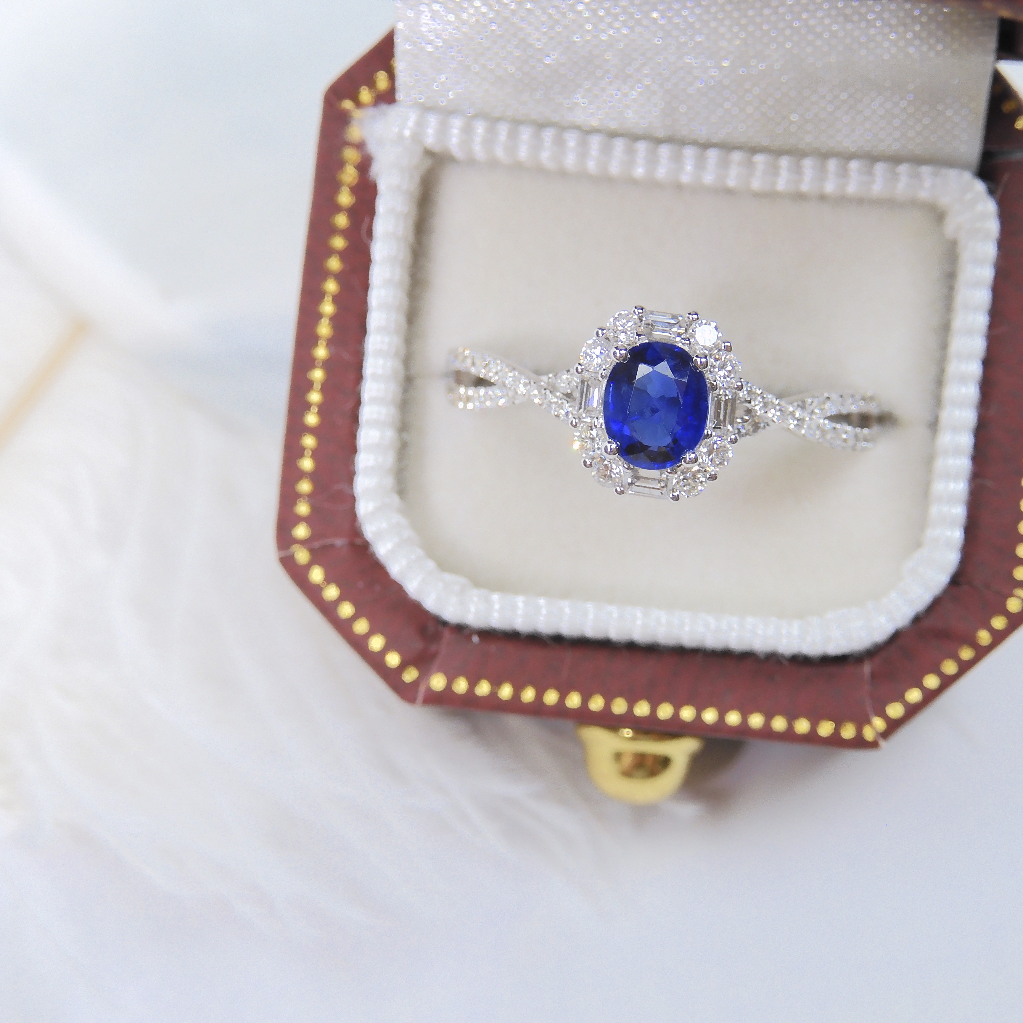 18K金 0.48ct 藍寶石戒指