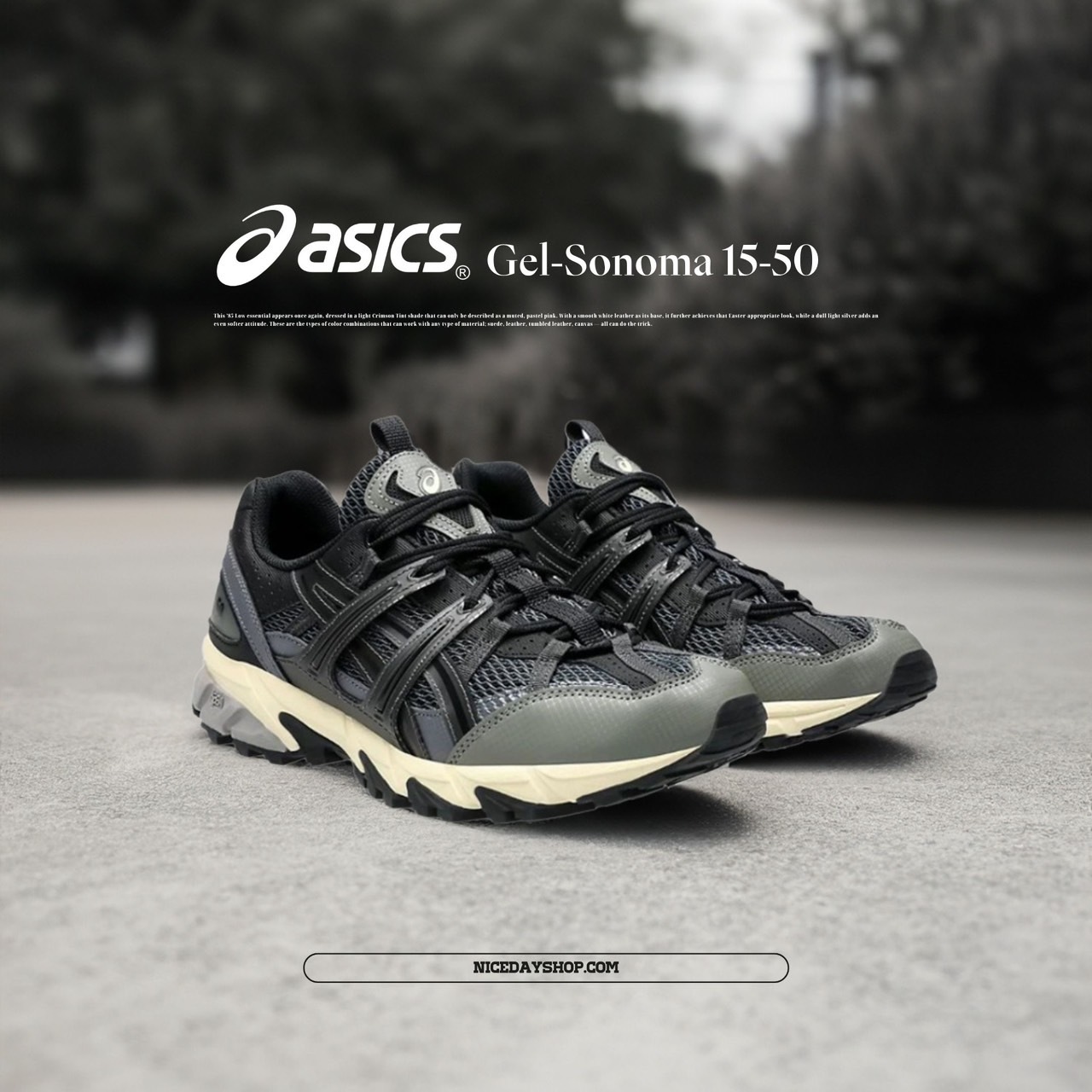 NICEDAY 現貨 Asics Gel-Sonoma 15-50 黑 奶油底 男女尺寸 1203A488-001