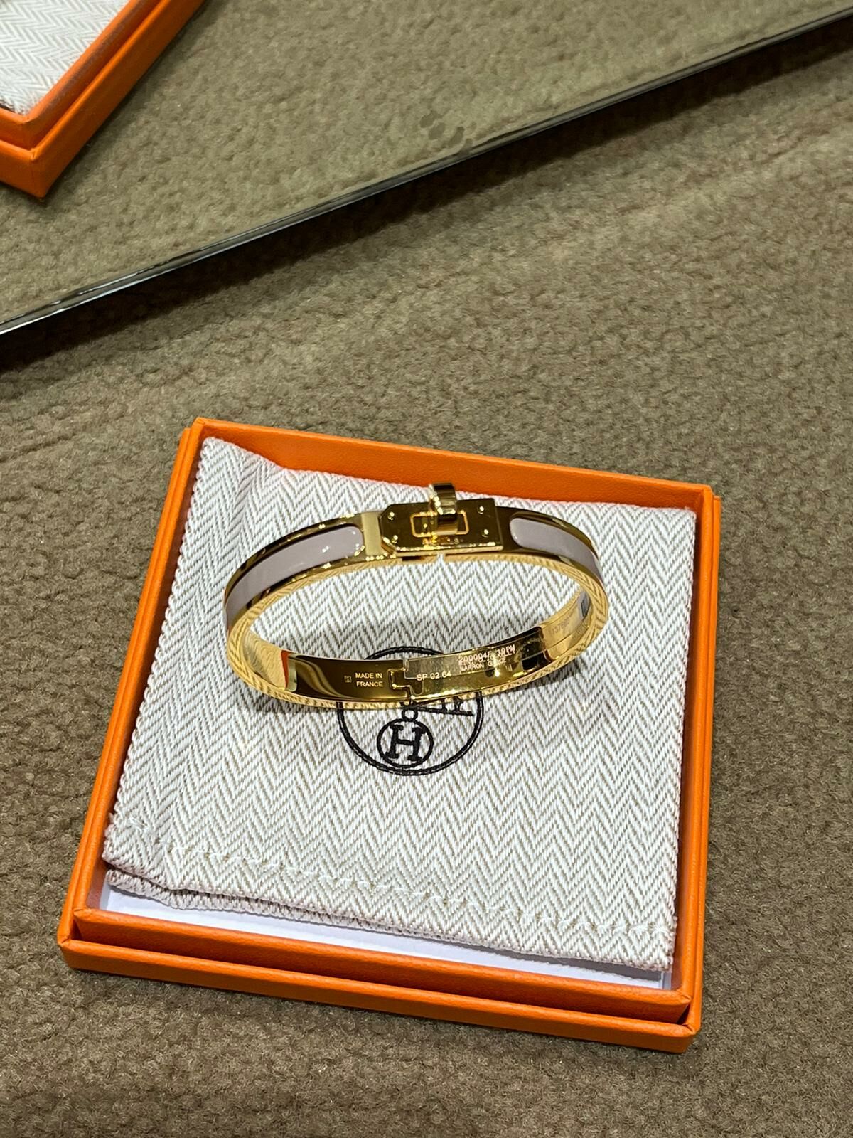 Mini clic kelly bracelet pm marron glace CC