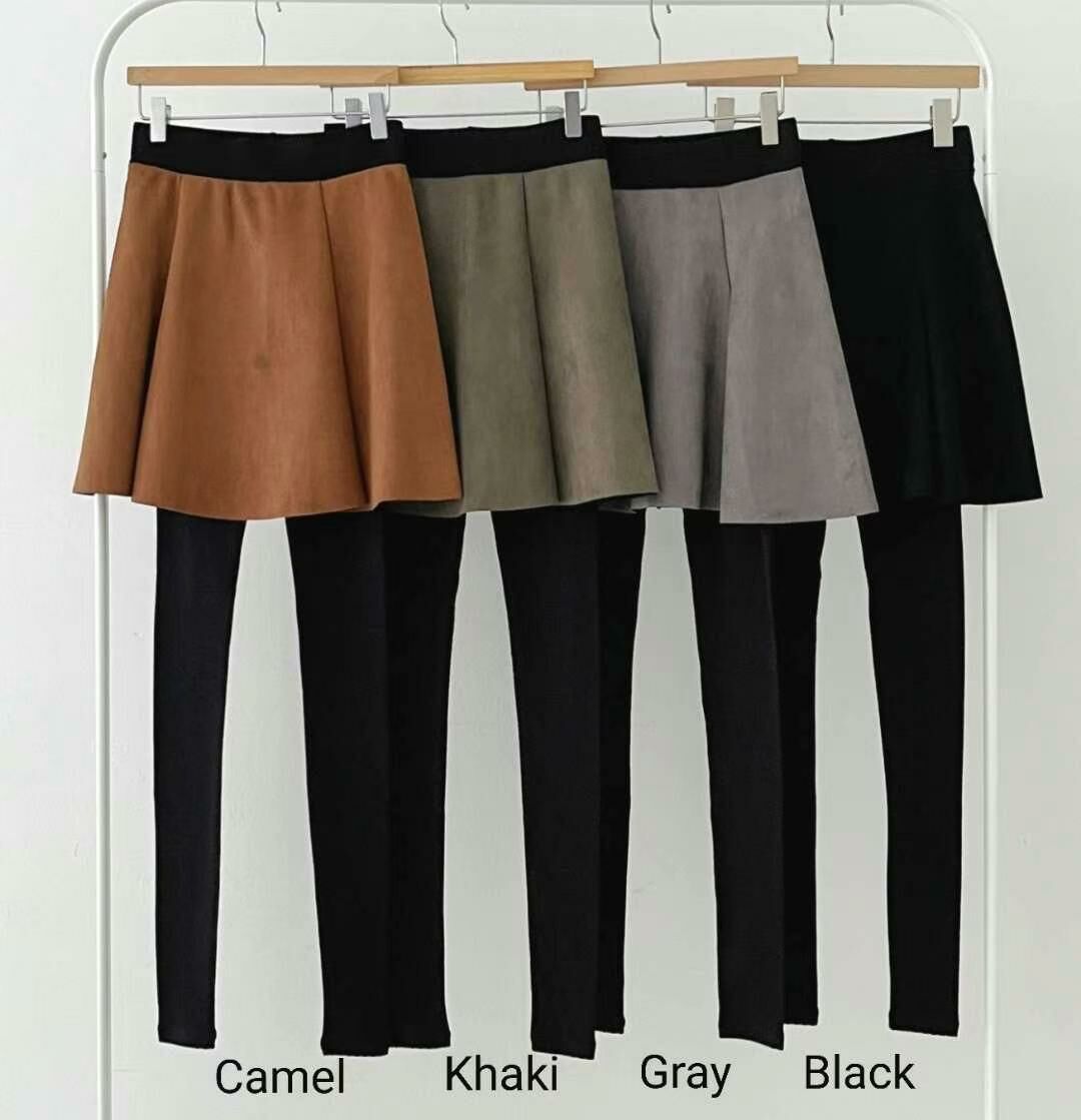 韓國麂皮傘形裙仔連Leggings-4色2碼 #Q1113
