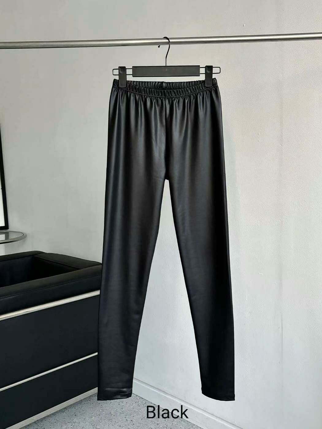 韓國型格全橡筋腰皮質Leggings-1色3碼 #Q1114