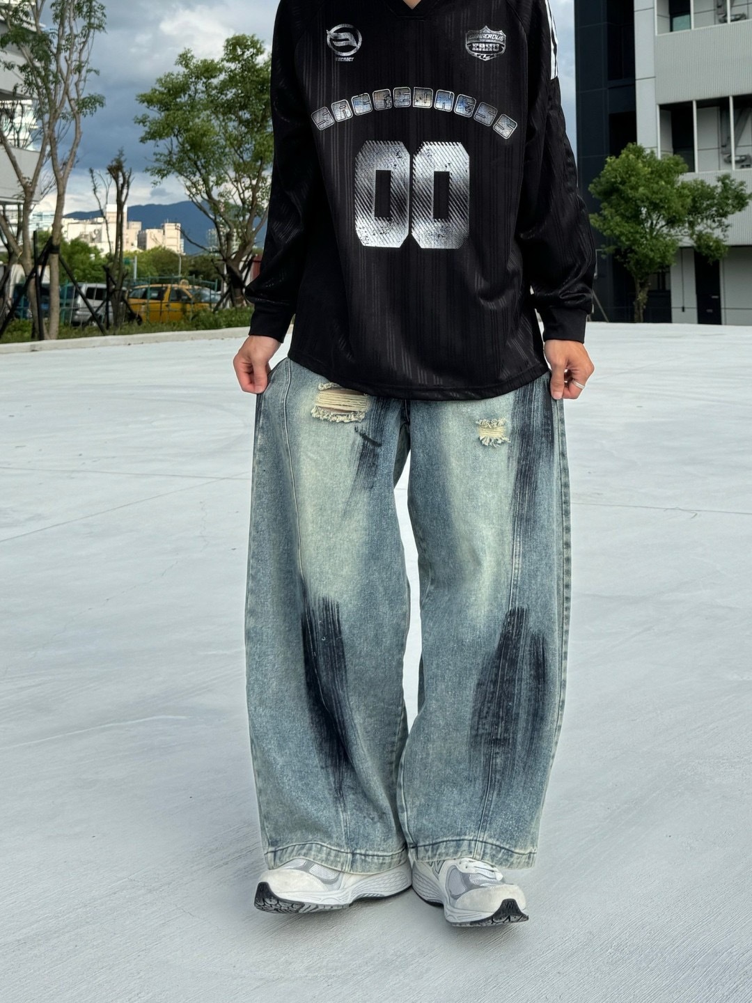 (GOAL) 美式刷色落地彎刀褲 93132 ERHU