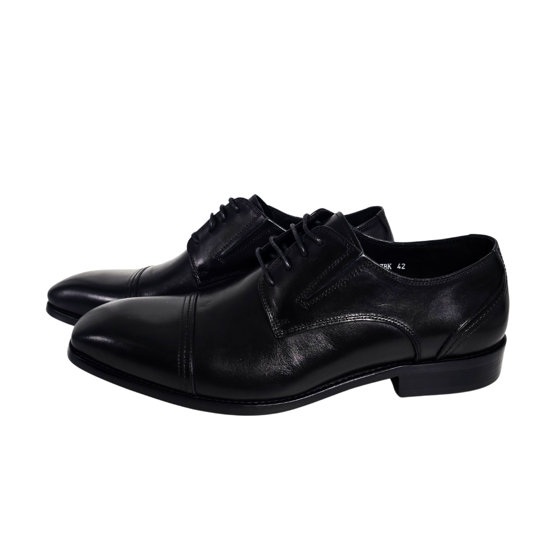 Revic 男裝皮鞋 | OF-27BK | 黑色橫式德比皮鞋