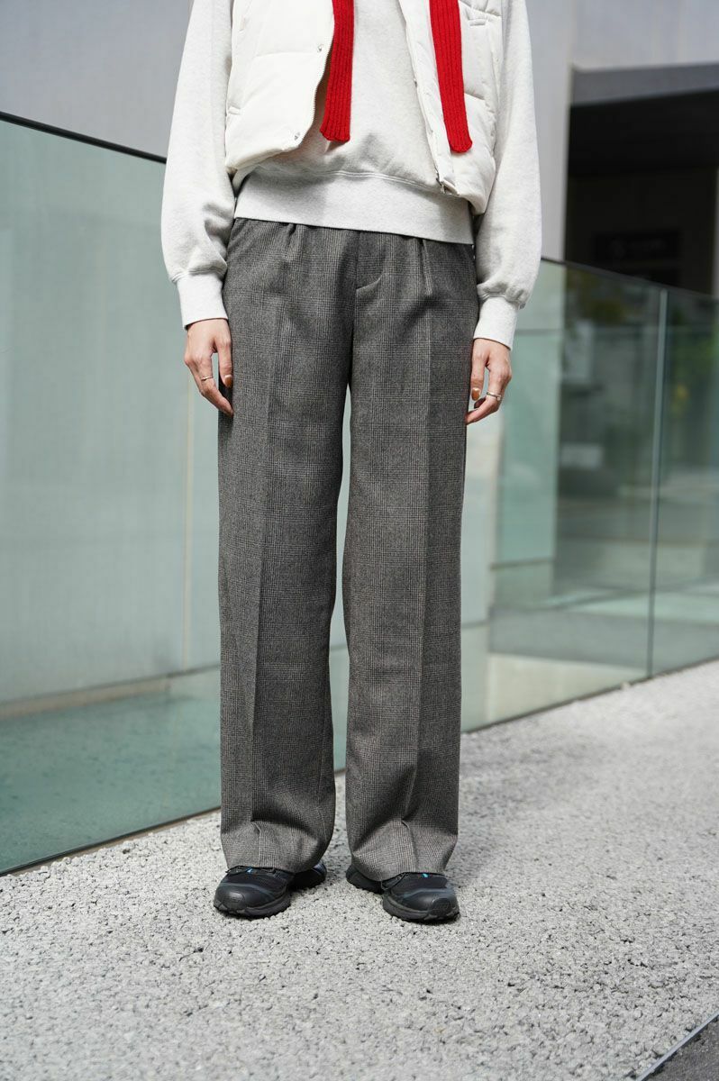 MY WOOL CHECKED TROUSERS (2色)