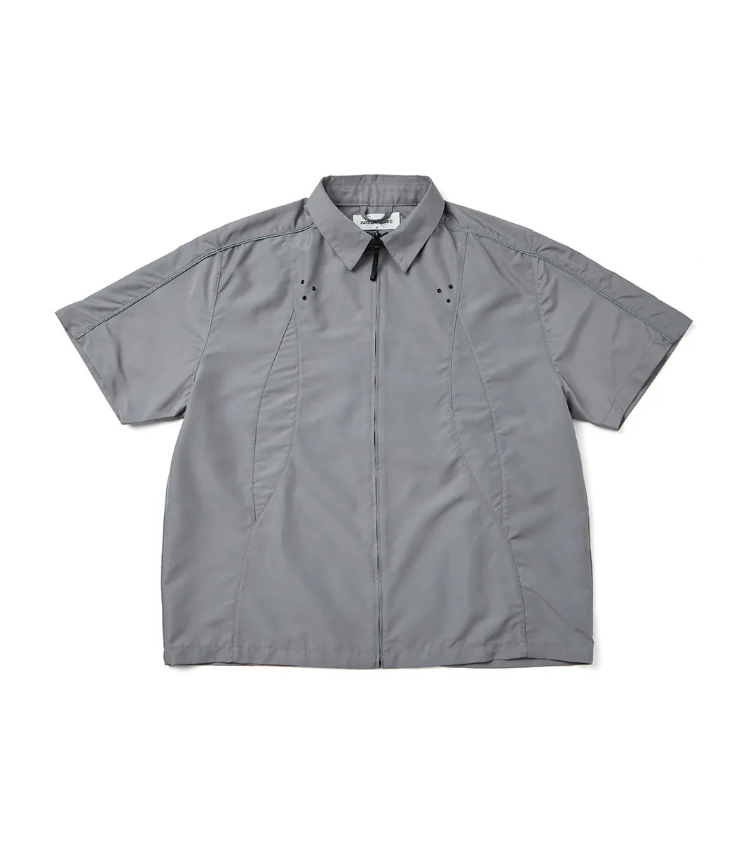 NOZZLE QUIZ Reverse zip shirt 淺灰