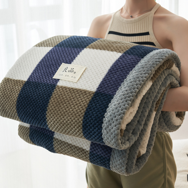 《5128》簡約時尚豆豆珊瑚絨加厚毛毯