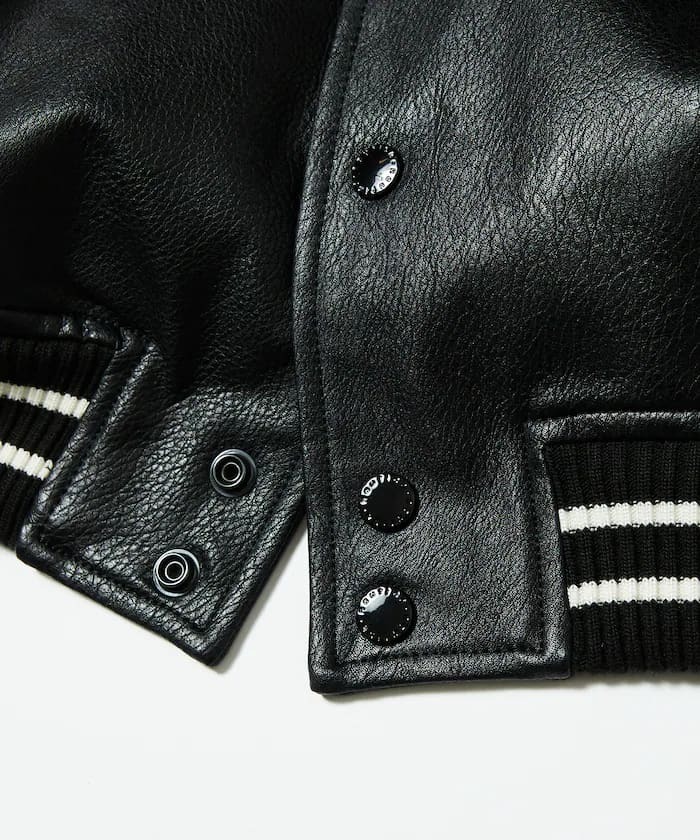 ジャケット・アウター NAUTICA Arch Logo Leather Award Jacket NAUTICA/ノーティカ」アーチロゴを配置したフェイクレザー