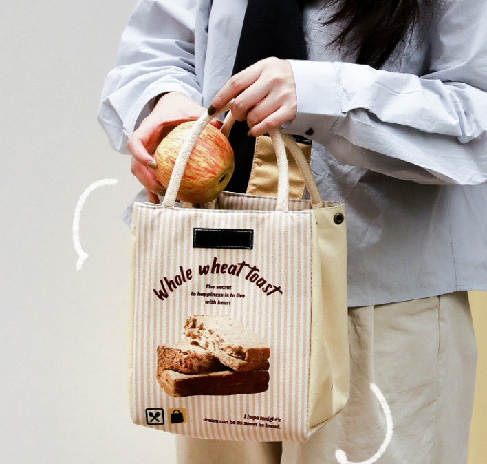 《5132》北歐印花純棉加厚大容量保溫袋