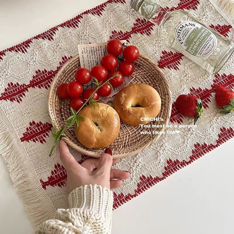 《5136》鄉村風簡約棉麻編織裝飾擺拍桌巾