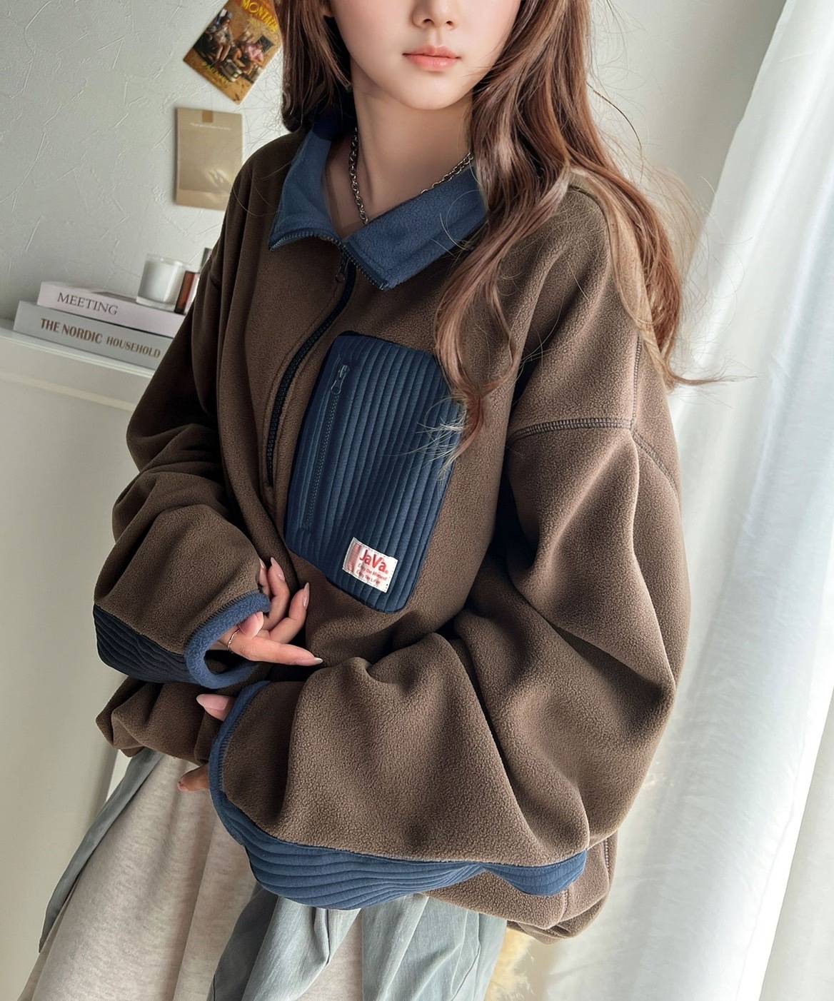 KTQ STORE ‧ JAVA  半拉鍊抓絨套頭衫 四色