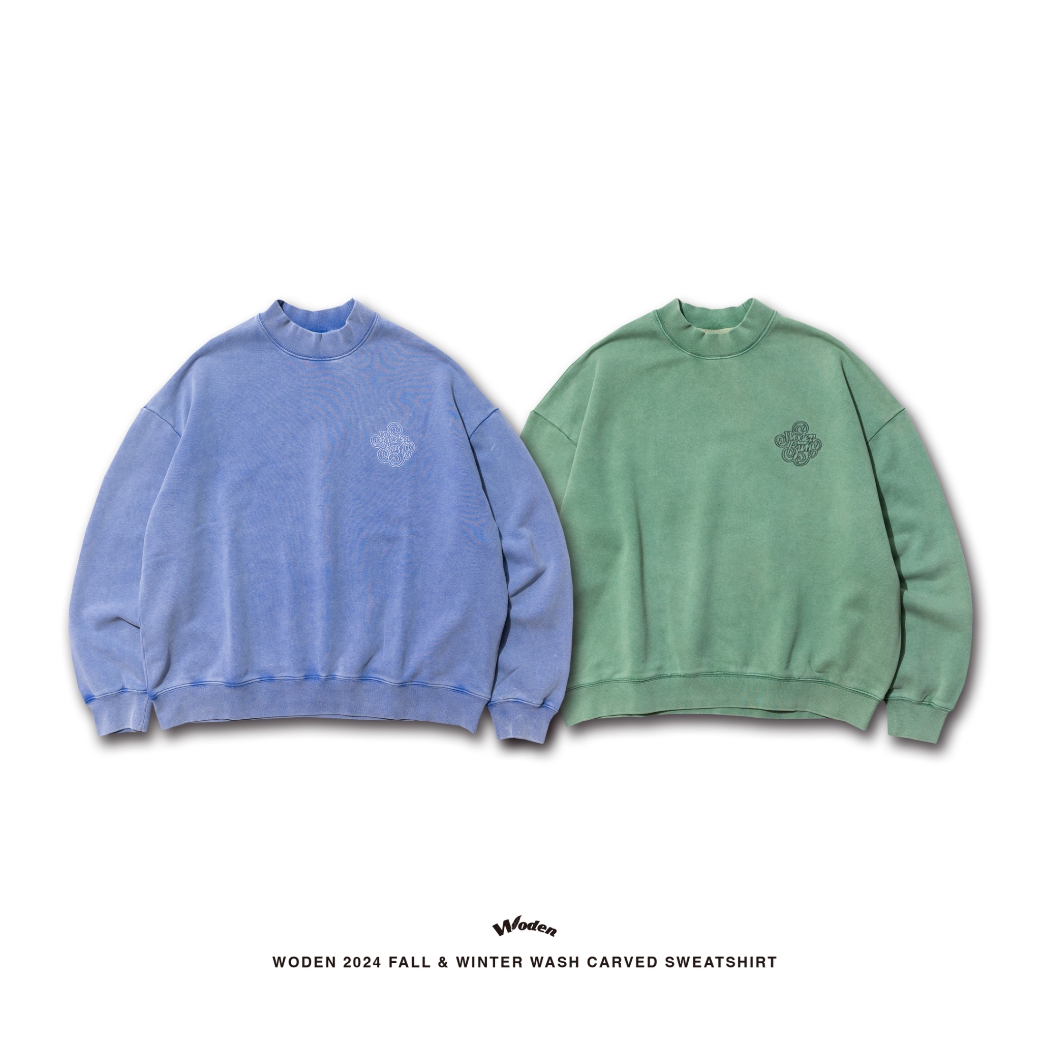 WODEN 2024 Fall & Winter 027 Wash Carved Sweatshirt