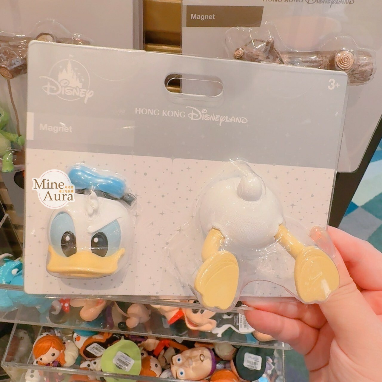 唐老鴨 Donald 大頭+屁屁 屁股 造型 磁鐵 2入組 -香港迪士尼樂園