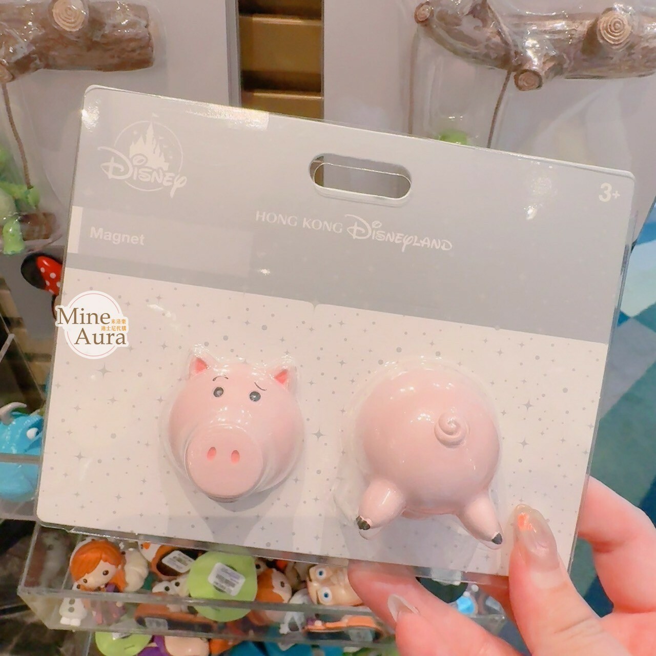 火腿豬 Ham 大頭+屁屁 屁股 造型 磁鐵 2入組 玩具總動員 Toy Story -香港迪士尼樂園