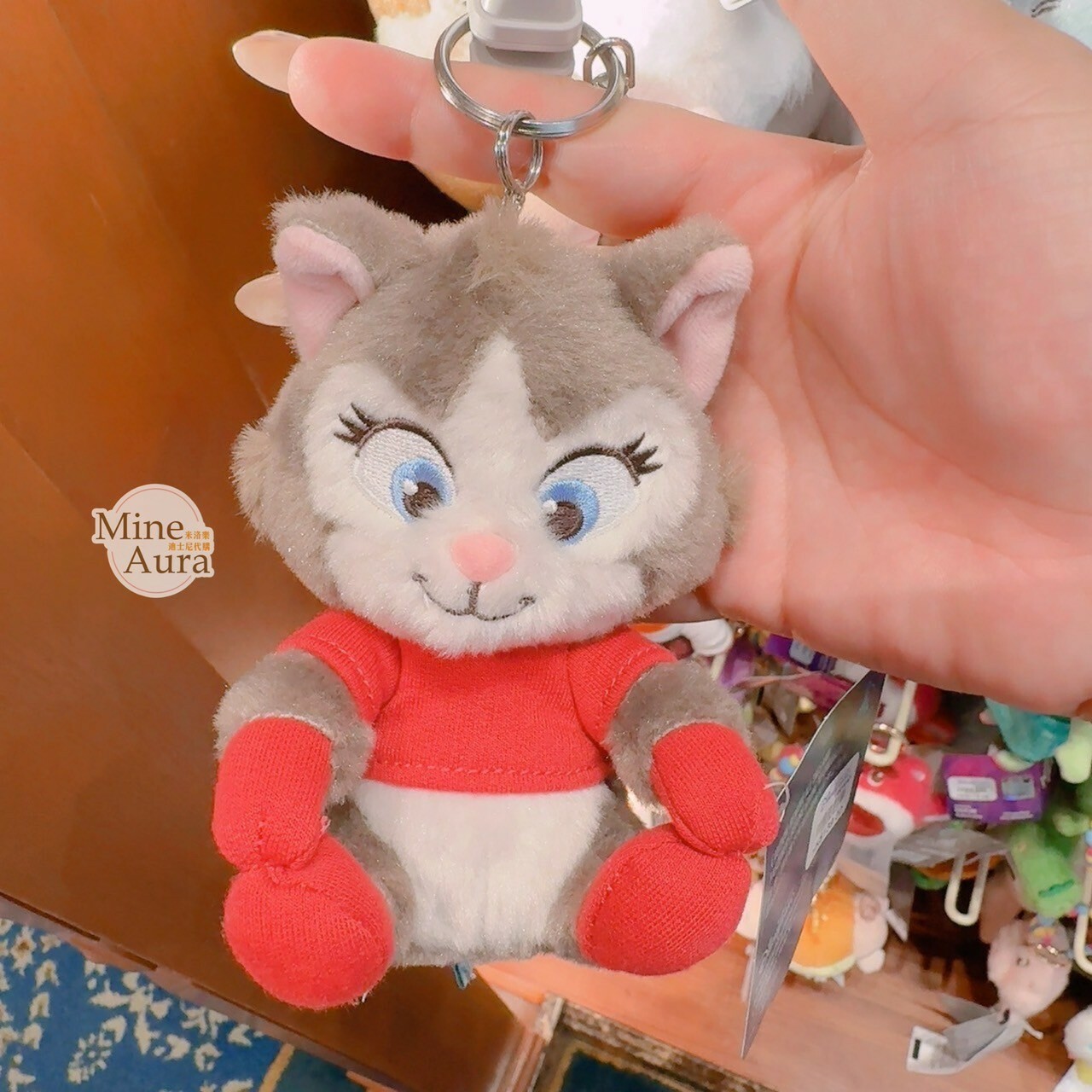 World of Frozen 限定 貓咪 絨毛 鑰匙圈 吊飾 冰雪奇緣 Frozen -香港迪士尼樂園