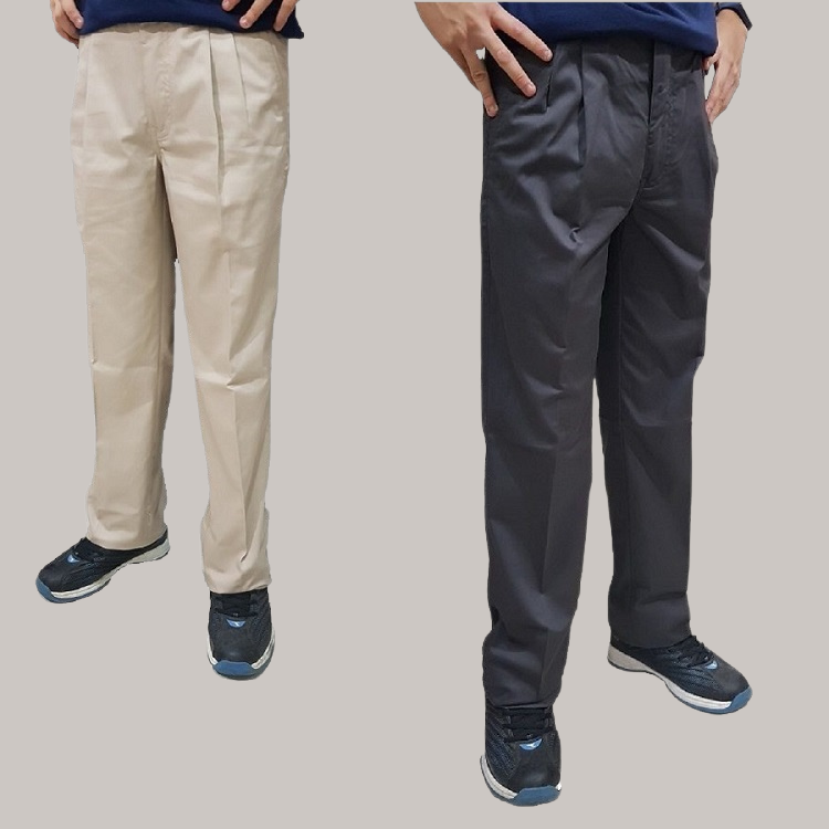 薄款-抗皺  打摺高腰直筒休閒褲 28~43吋 免費修改褲長