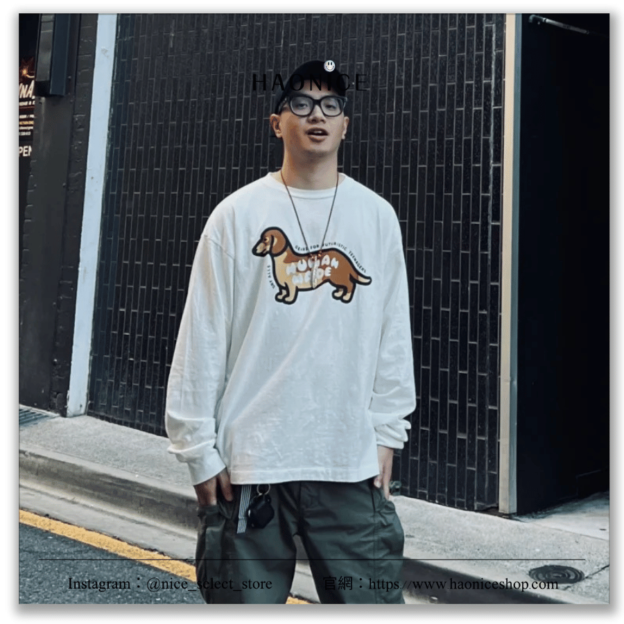 【NICE 歐美日韓代購】24SS HUMAN MADE 夏季新款🔥經典logo小狗 鼬鼠長袖 大學T 動物風