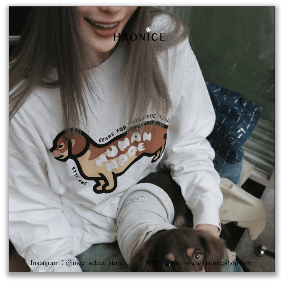 【NICE 歐美日韓代購】24SS HUMAN MADE 夏季新款🔥經典logo小狗 鼬鼠長袖 大學T 動物風