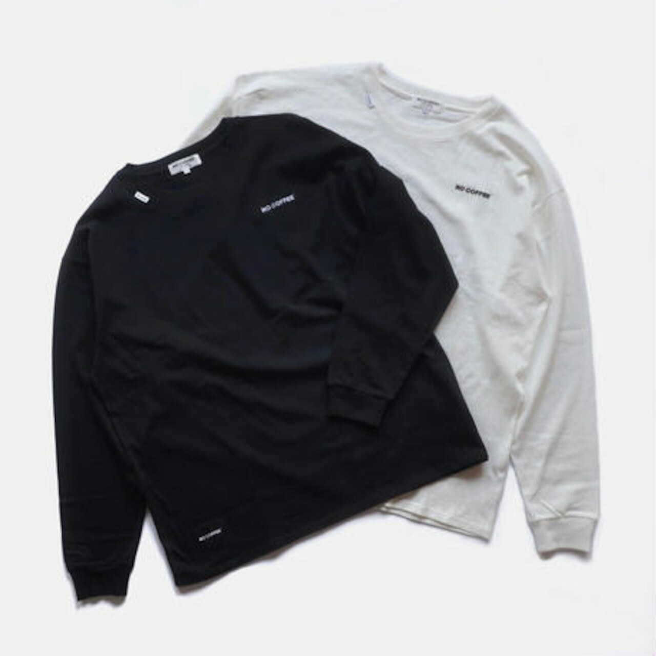 NO COFFEE 刺繡長袖T恤