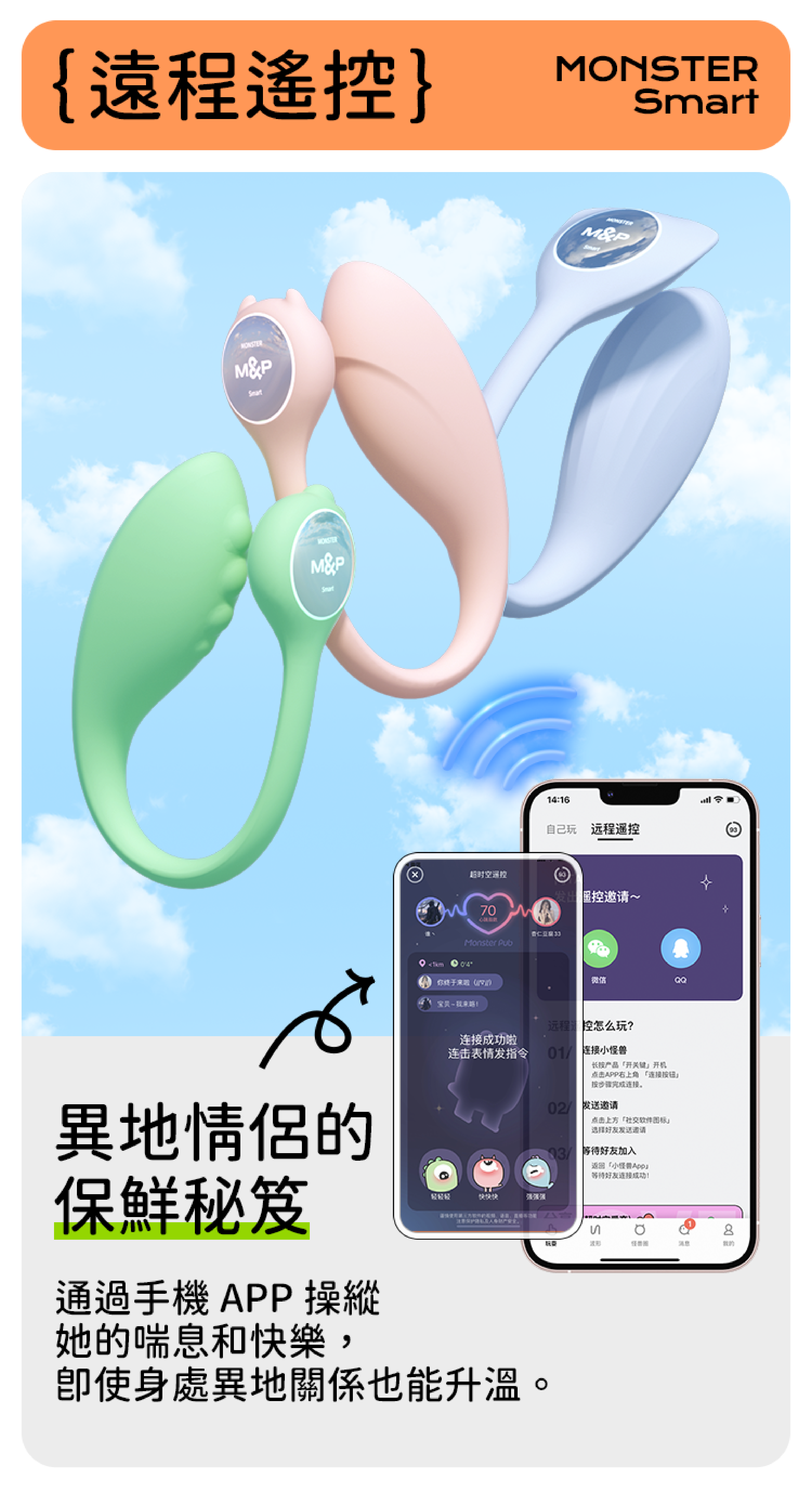 Sistalk 小怪獸 Monster Smart 小智蛋 | 智能遙控震動器