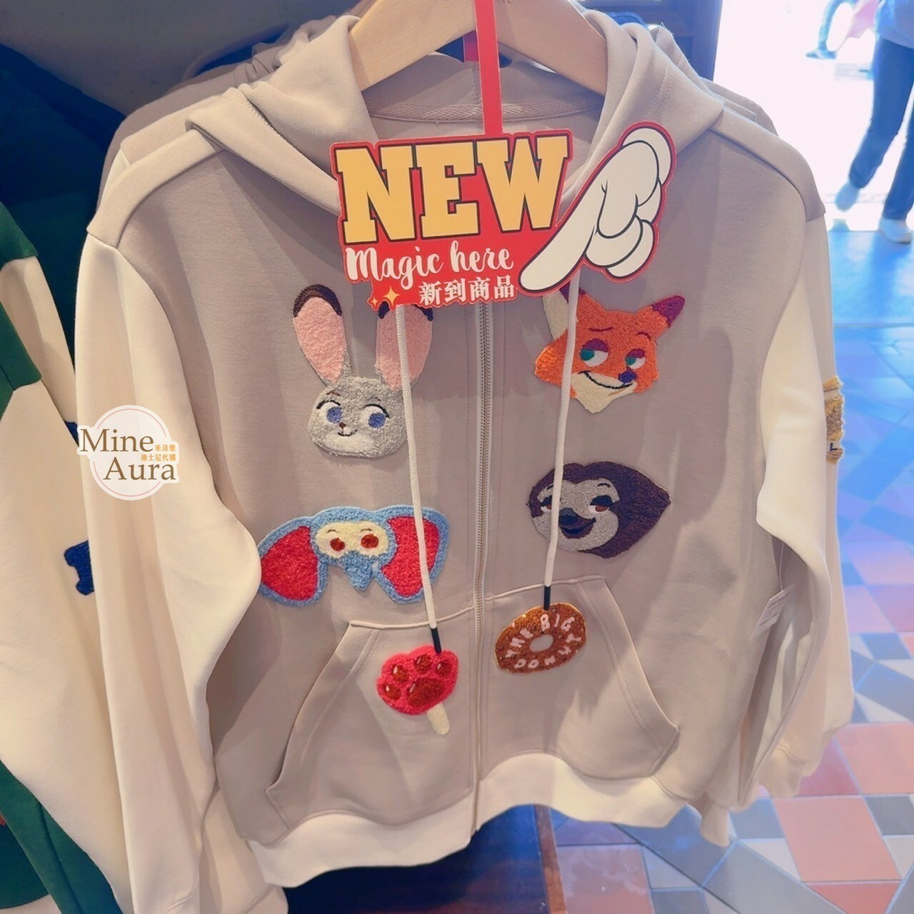 動物方城市 Zootopia 大頭圖案 拼色 連帽外套 -香港迪士尼樂園