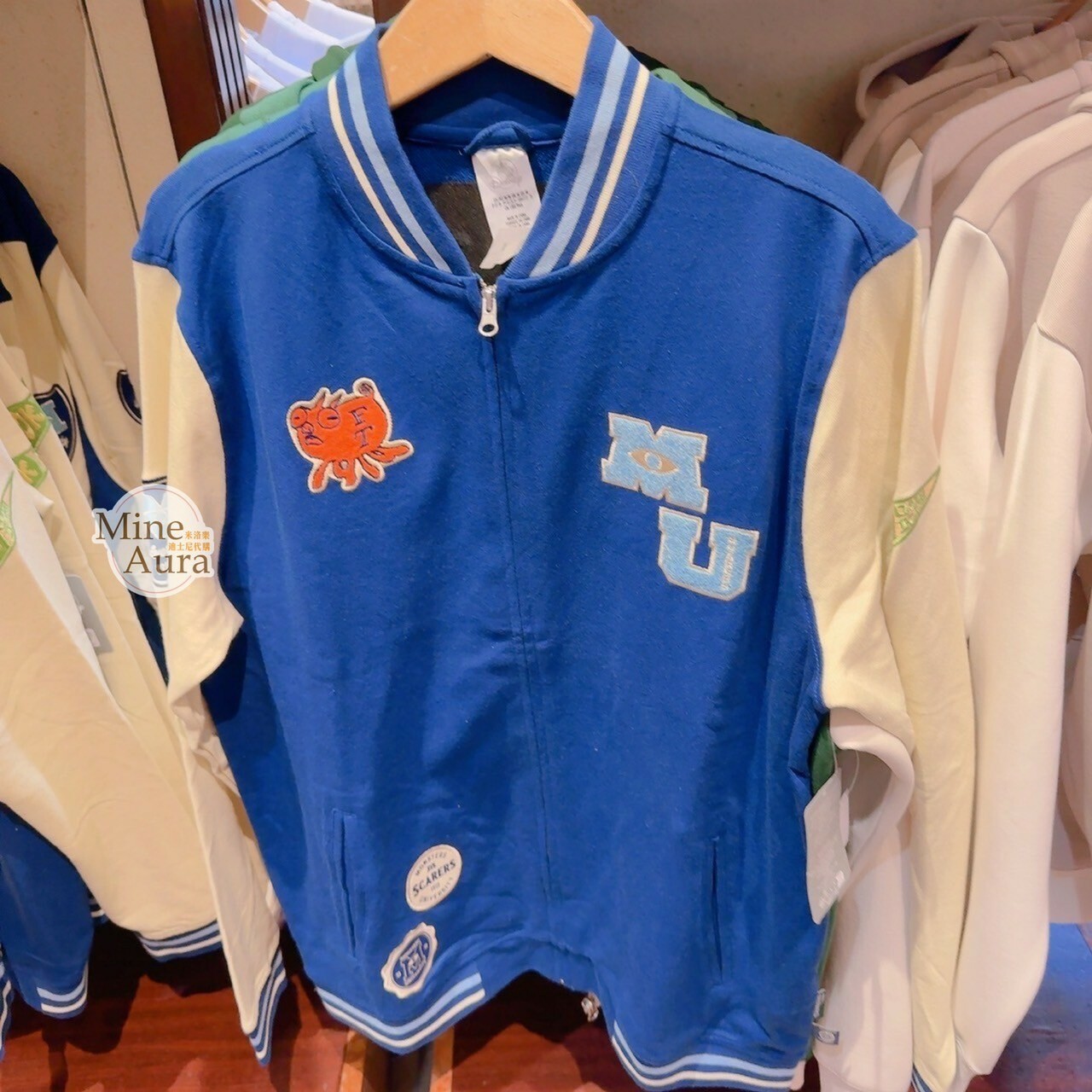 怪獸電力公司 Monsters, Inc. MU圖案 拼袖 棒球 外套 -香港迪士尼樂園