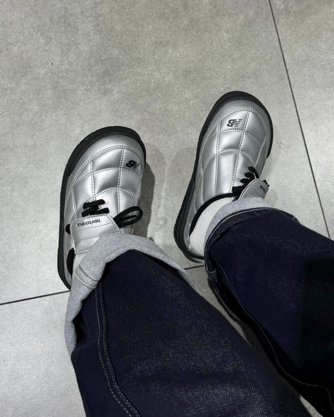 <韓國限定✨> New Balance TERRACE MULE 格紋麵包鞋 銀色