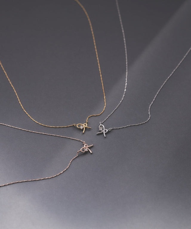 [日本制] 蝴蝶結閃石頸鏈