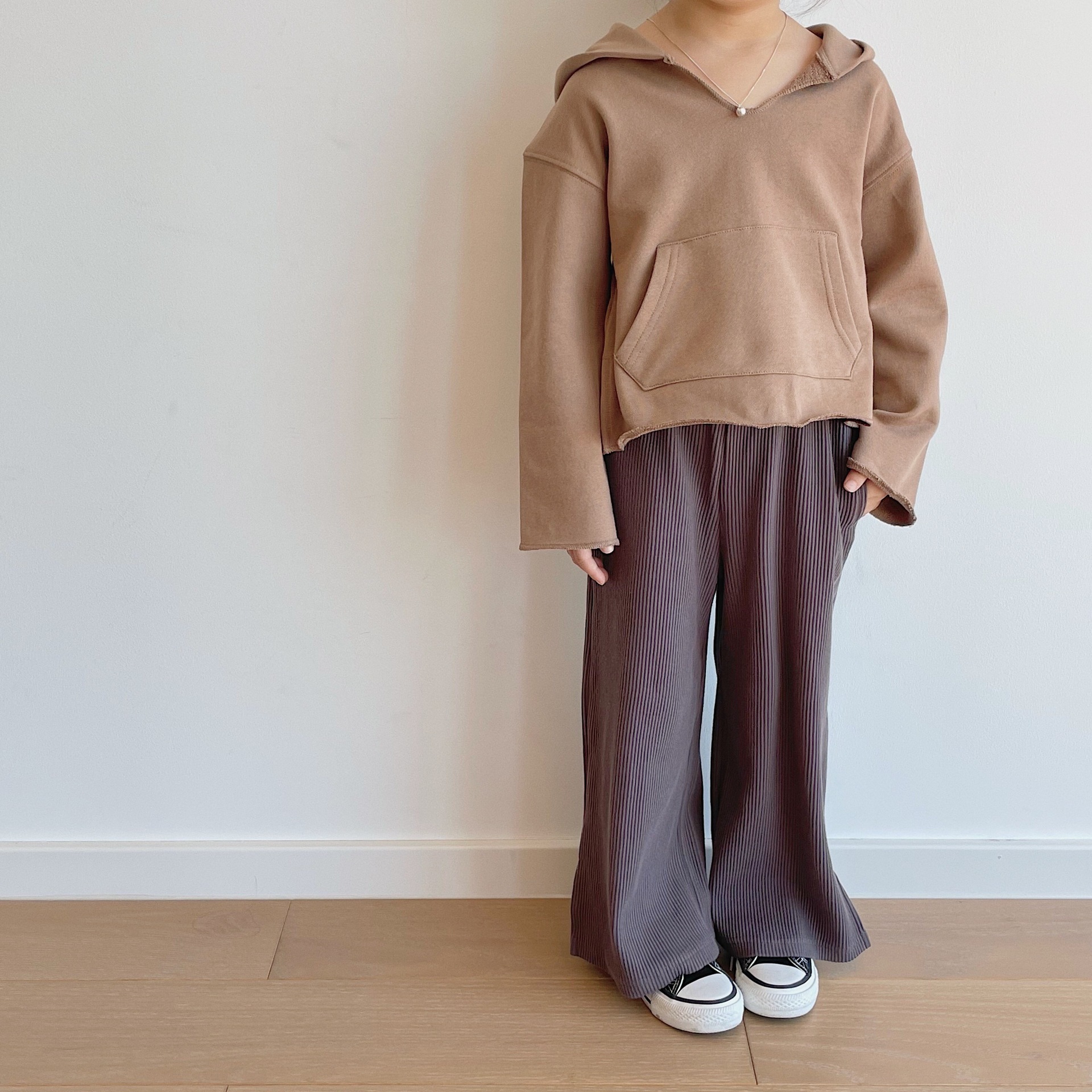 BOBOKIDS 親子寬版坑條休閒褲-大女孩款