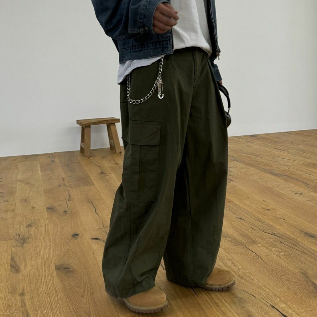 淨色工裝鬆身褲 BY ATTENTION-289P