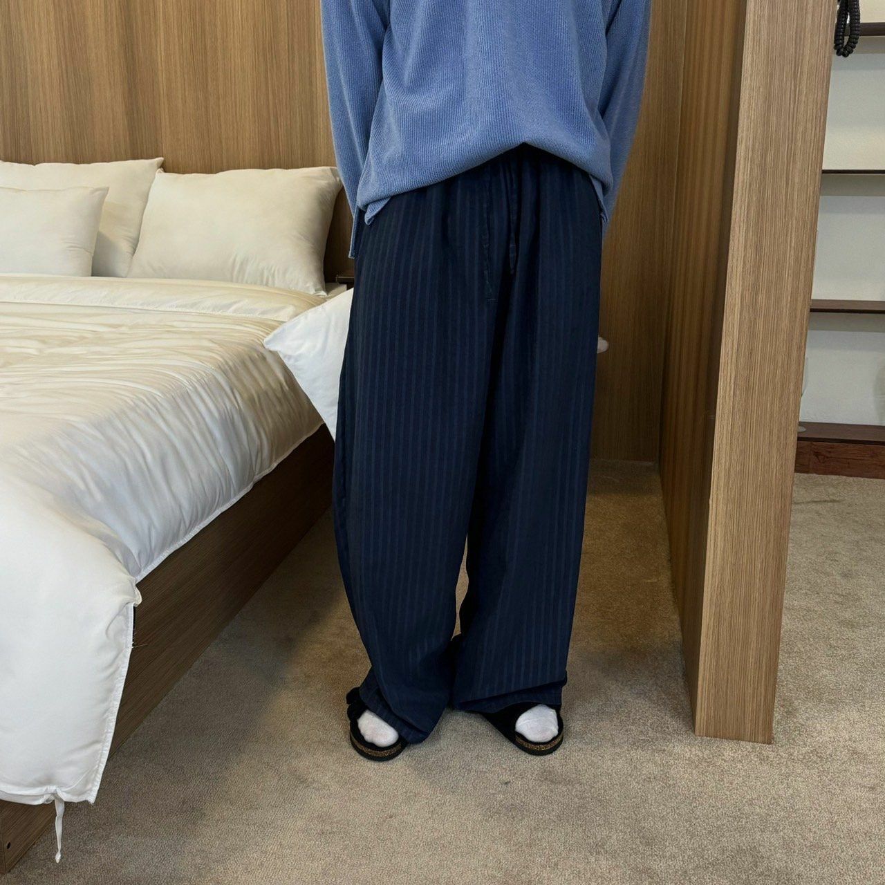 暗直紋鬆身褲 BY ATTENTION-292P