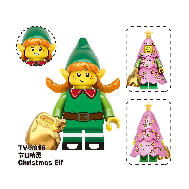 Christmas Eif Minifigures Minifigs fit Lego TV3016