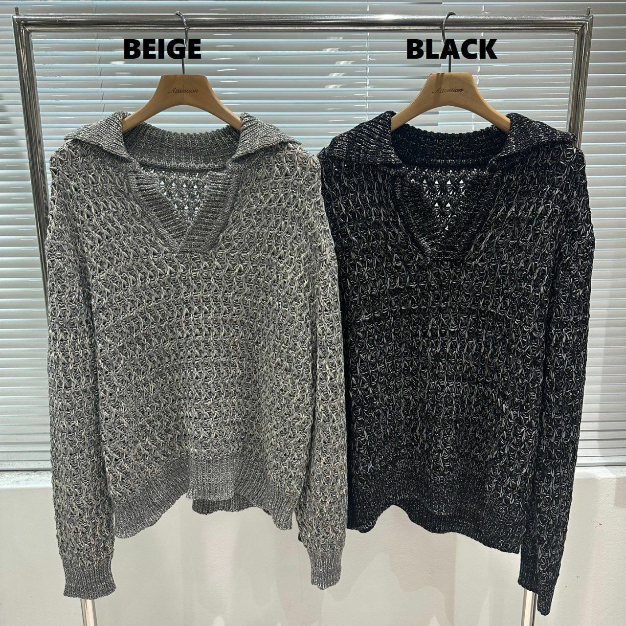 混色反領針織衫 BY ATTENTION-295T