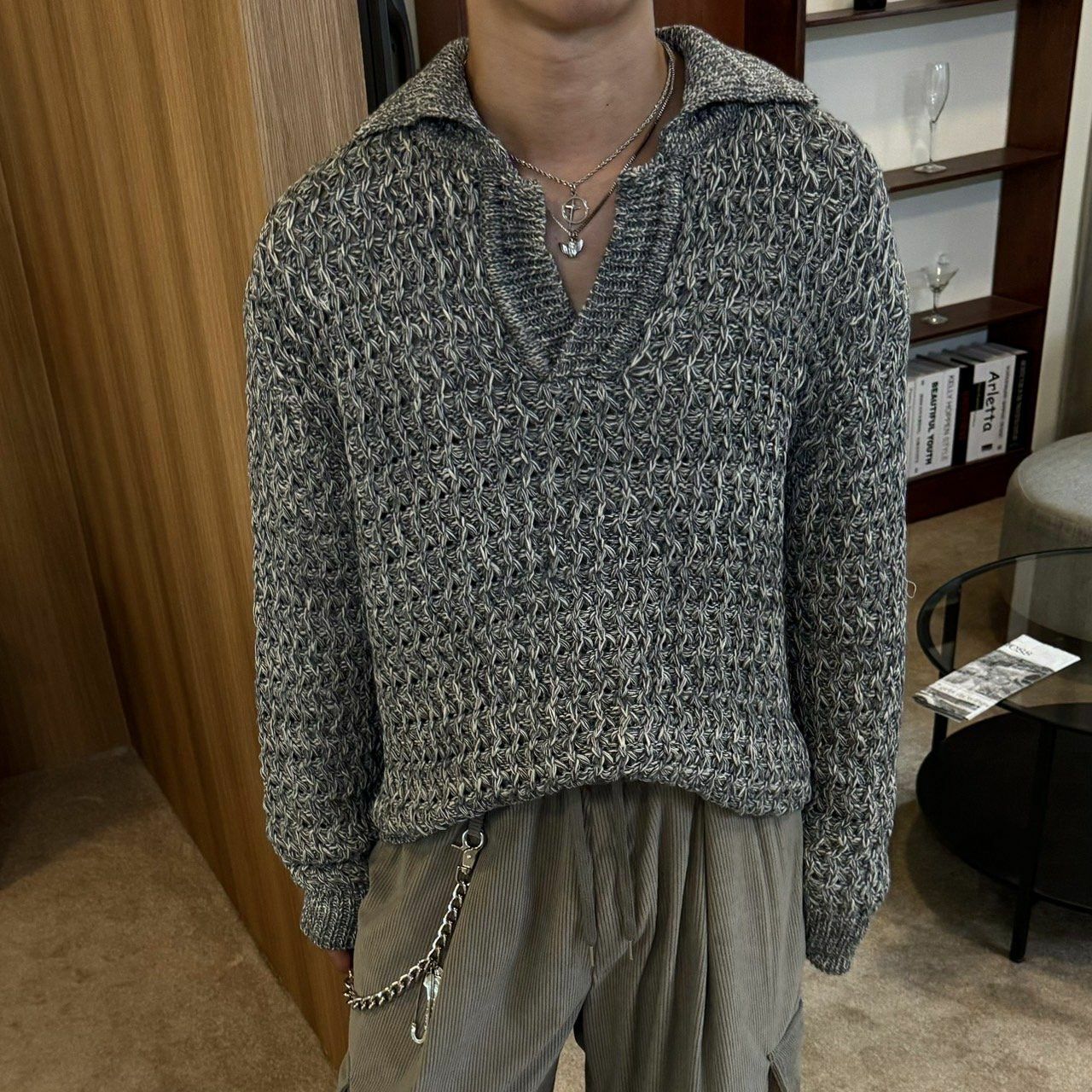 混色反領針織衫 BY ATTENTION-295T