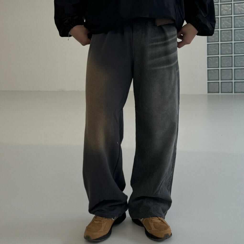 棉質拼牛仔鬆身褲 BY ATTENTION-297P