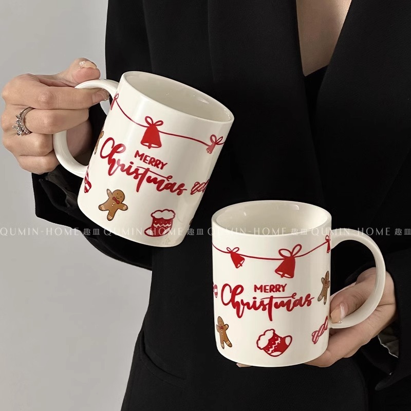 《5141》可愛聖誕節薑餅人馬克杯330ml