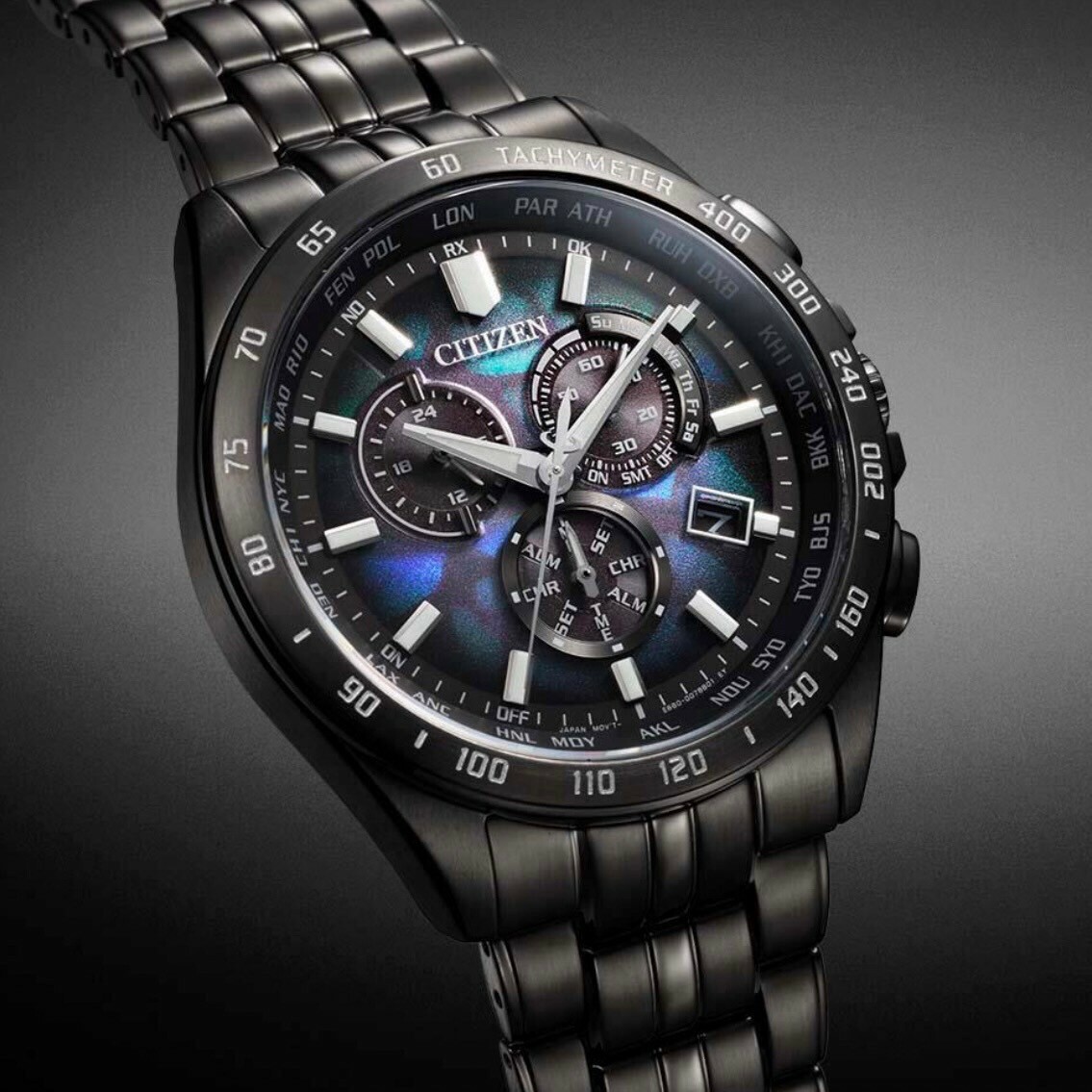 【CITIZEN 星辰】100週年限量宇宙幻彩 光動能電波手錶CB5878-56E 43mm現代鐘錶