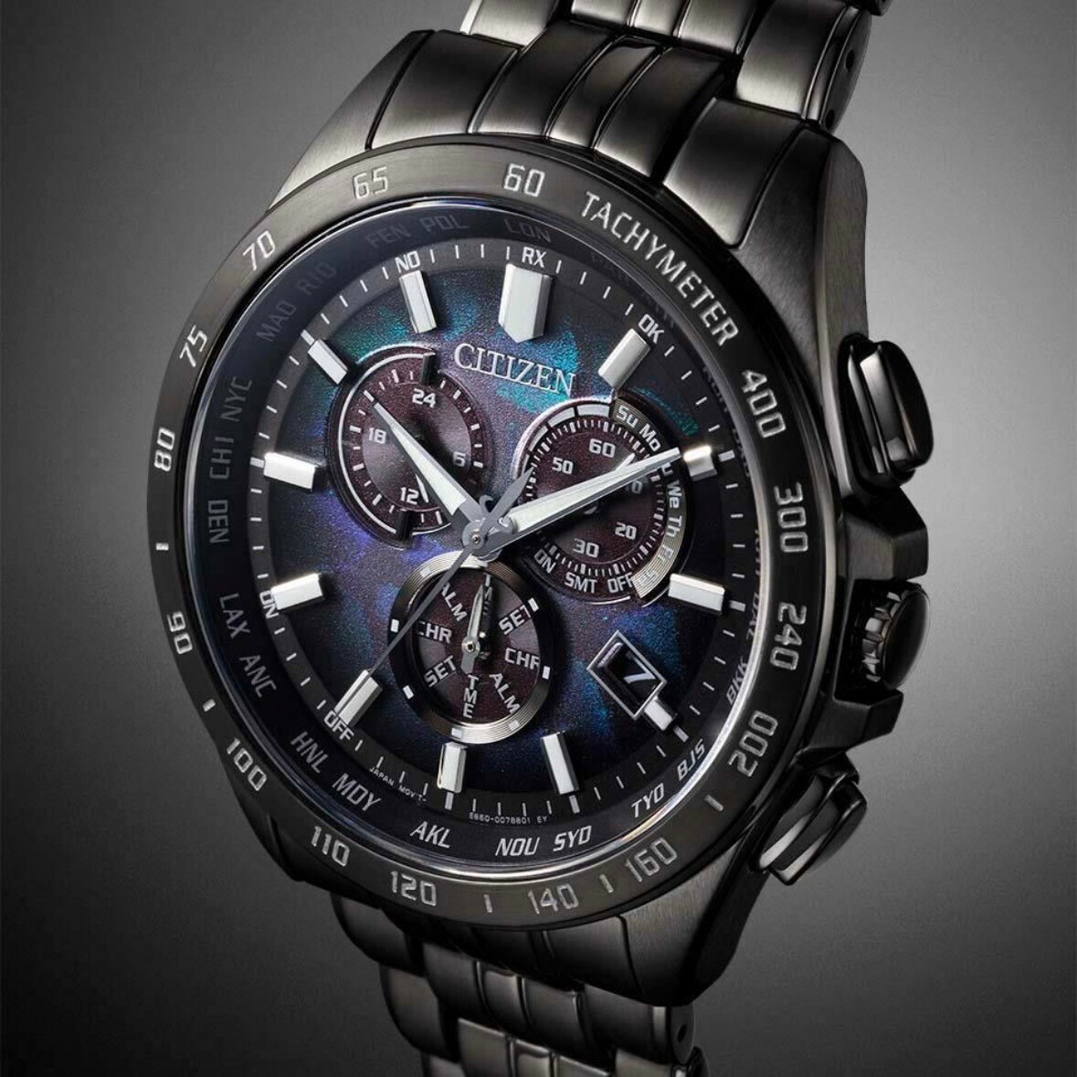 【CITIZEN 星辰】100週年限量宇宙幻彩 光動能電波手錶CB5878-56E 43mm現代鐘錶