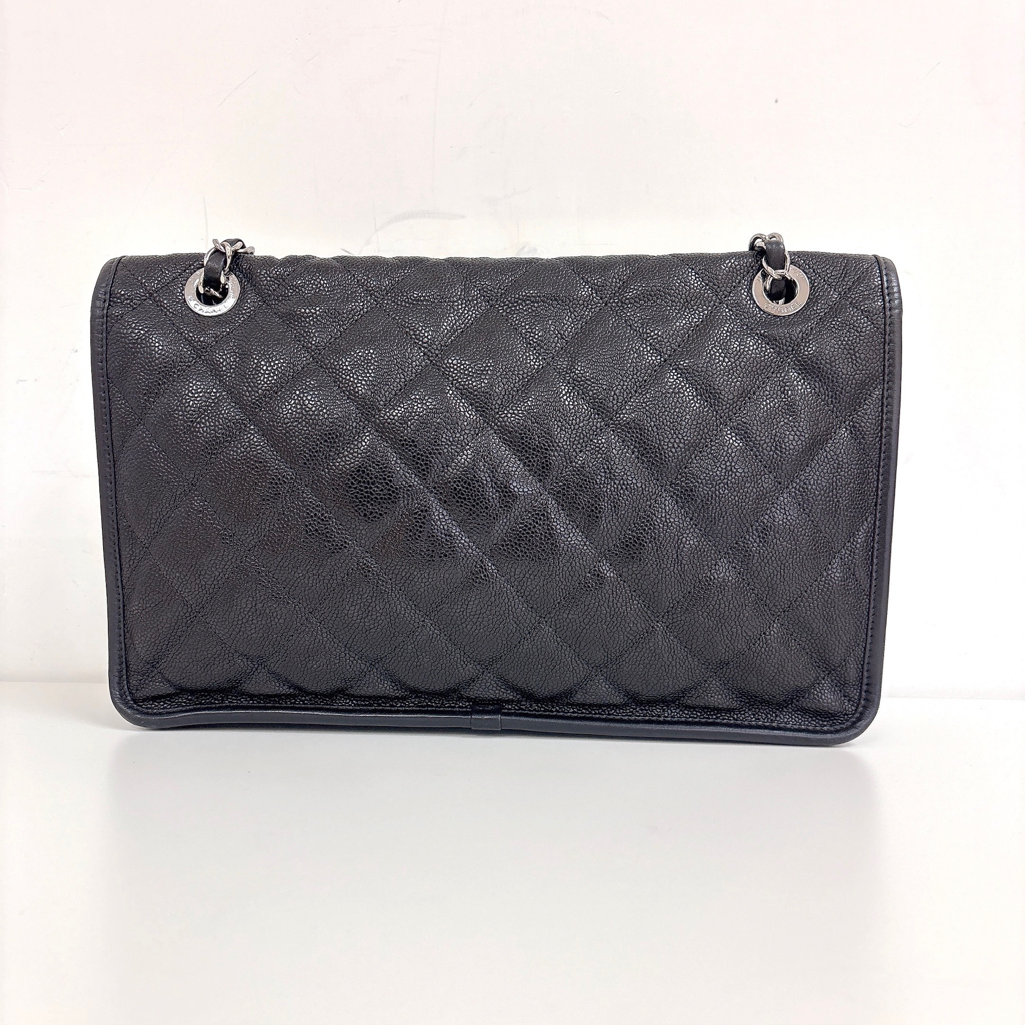 Chanel Caviar French Riviera Flap Bag - Black / Shw