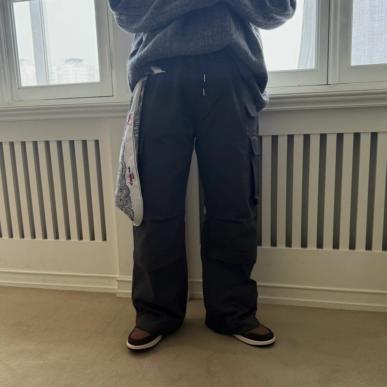 淨色工裝鬆身褲 BY ATTENTION-304P