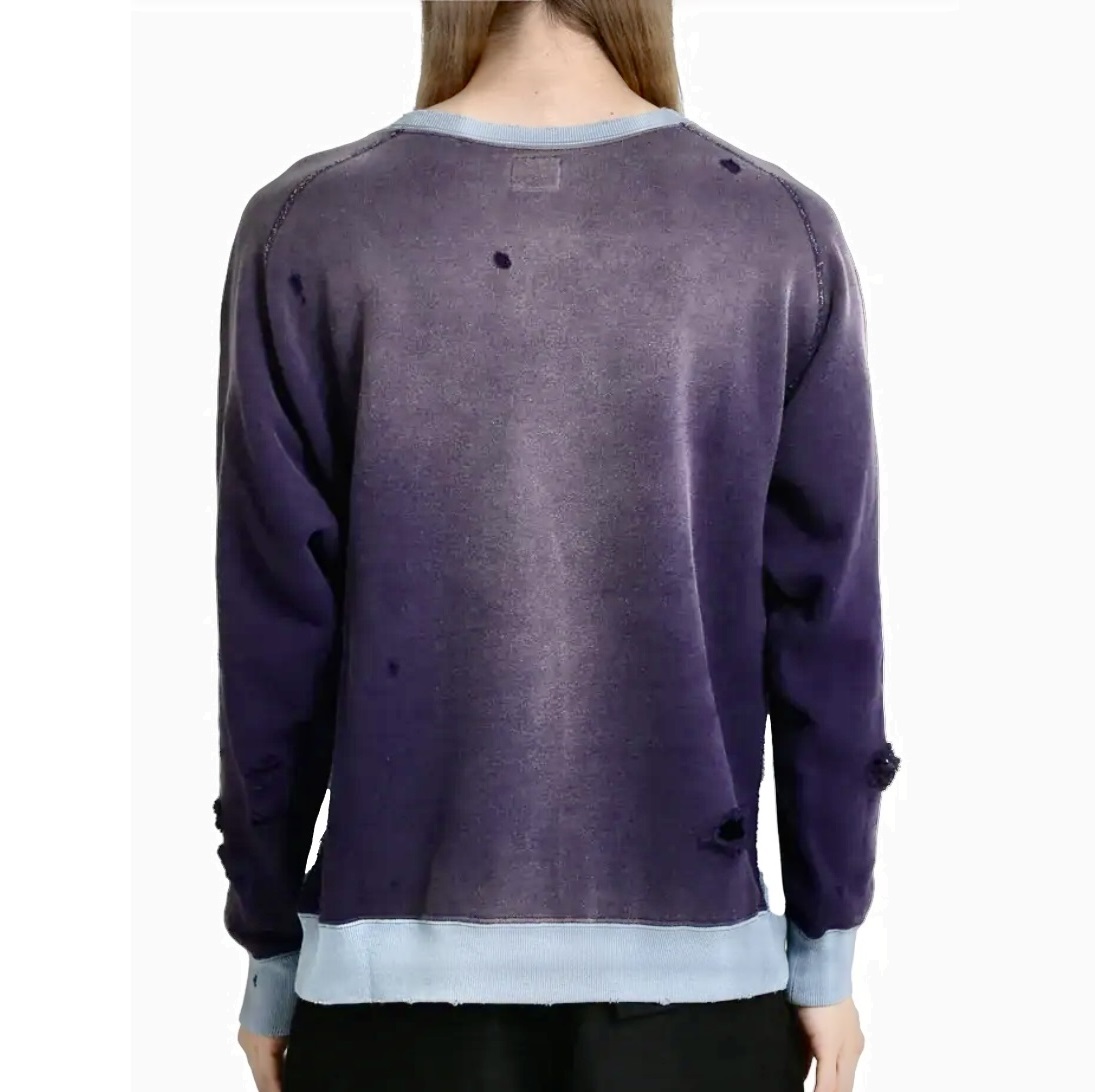 NEEDLES 2-TONE CREW NECK SWEATSHIRT COTTON FRENCH TERRY CRASH - PURPLE PRE ORDER ITEM (預訂中)
