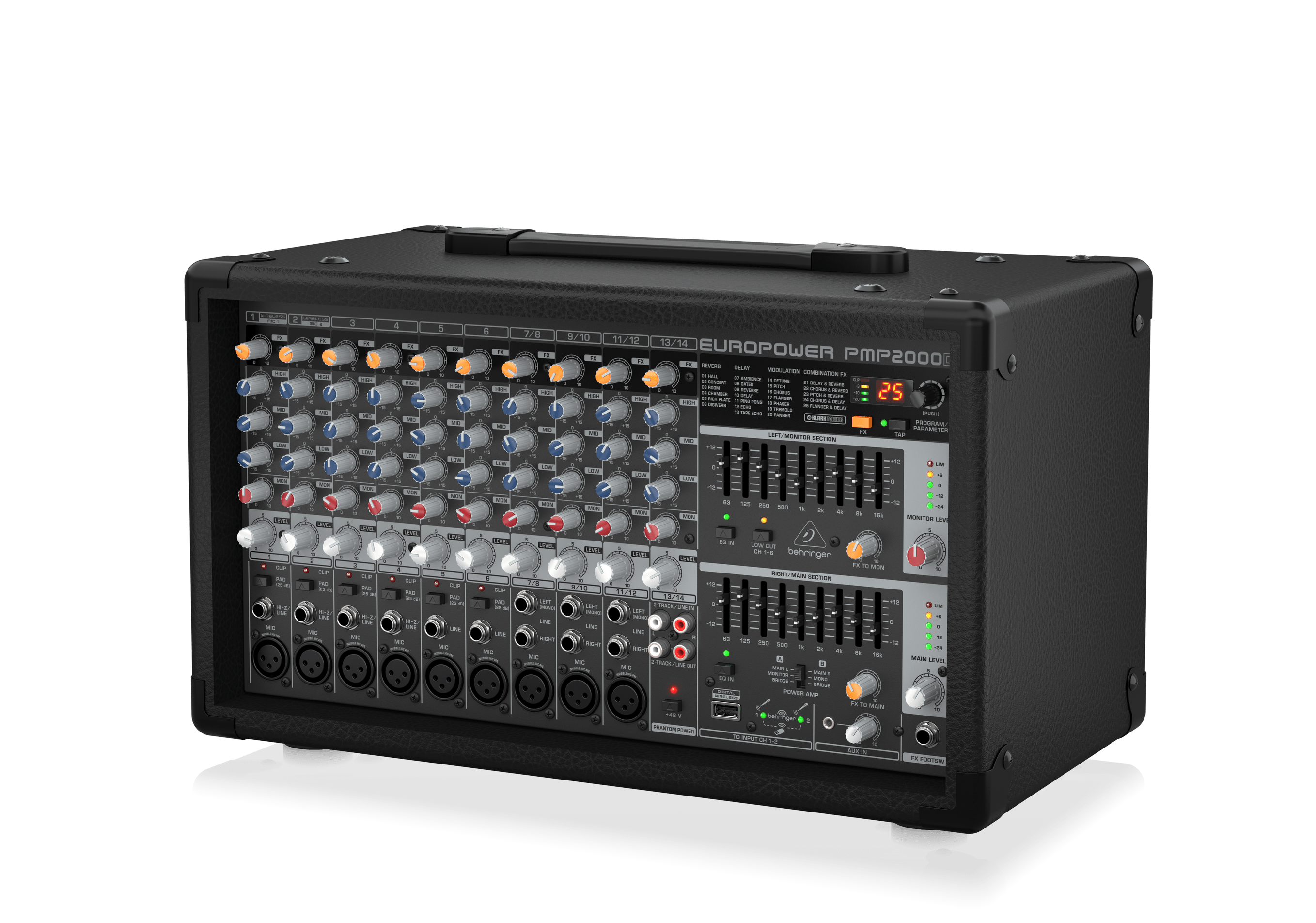 Behringer PMP2000D 2000W POWERED MIXER PA AMPLIFIER 有源調