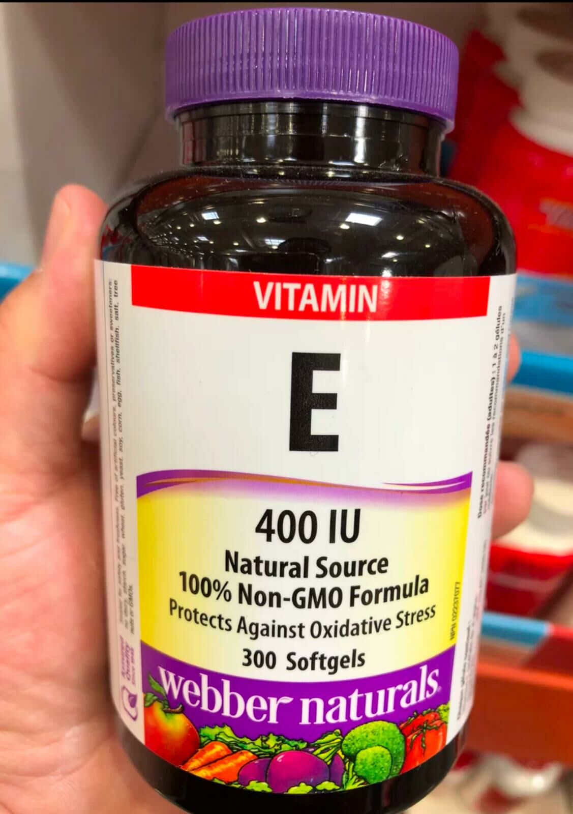 ca14005   現貨加拿大偉博Webber韋伯天然濃縮維生素E膠囊VE韋博300粒400IU     $169/1 $330/2