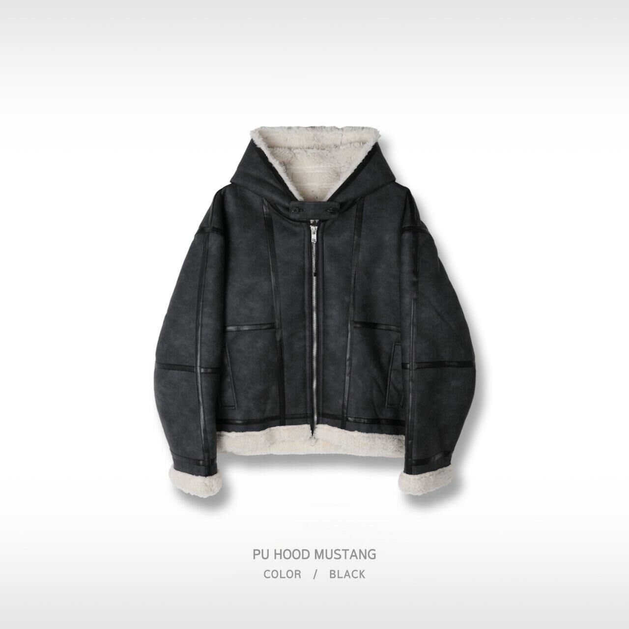 淨色連帽拉鍊猄面外套(毛毛底) BARON-132JK