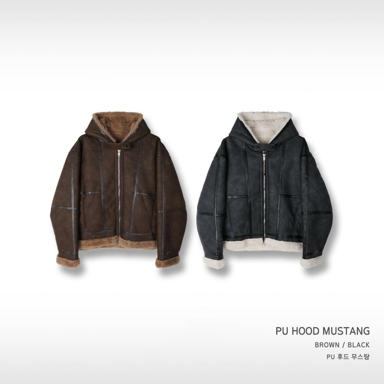 淨色連帽拉鍊猄面外套(毛毛底) BARON-132JK